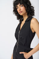 Sleeveless Twill Jumpsuit - Black