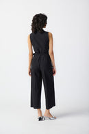 Sleeveless Twill Jumpsuit - Black