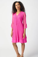 Bouclé Mesh Layered Dress - Ultra Pink