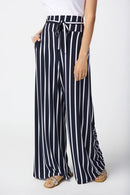 Striped Wide Leg Trousers - Vanilla/midnight Blue
