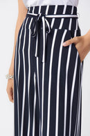 Striped Wide Leg Trousers - Vanilla/midnight Blue