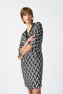 Geometric Print Dress - Black/moonstone