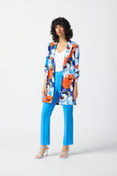 Open Front Print Blazer - Vanilla Multi