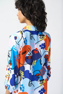 Open Front Print Blazer - Vanilla Multi