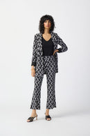 Geometric Print Trousers - Black/moonstone