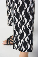 Geometric Print Trousers - Black/moonstone