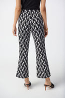 Geometric Print Trousers - Black/moonstone