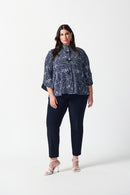 Abstract Puff Print Jacke - Midnight Blue/vanilla