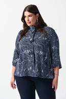 Abstract Puff Print Jacke - Midnight Blue/vanilla