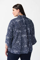 Abstract Puff Print Jacke - Midnight Blue/vanilla
