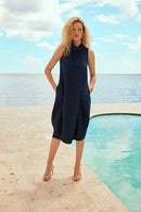Sleeveless Cocoon Dress - Midnight Blue