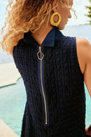 Sleeveless Cocoon Dress - Midnight Blue