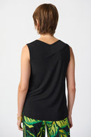 Silky Knit Sleeveless Top - Black