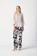 Mesh And Silky 2Piece Top - Moonstone