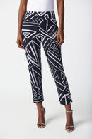 Geometric Print Trousers - Midnight Blue/vanilla