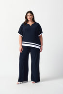 Colour Block Top - Midnight Blue/vanilla