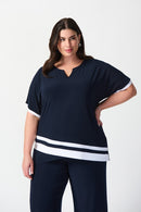 Colour Block Top - Midnight Blue/vanilla