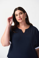 Colour Block Top - Midnight Blue/vanilla