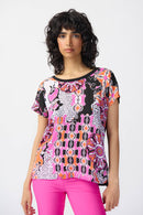 Print Georgette Boxy Top - Vanilla Multi