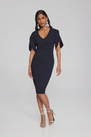 ScubaCrepe Pearl Det Dress - Midnight Blue
