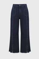 Embellish Culotte Jean - Dark Denim Blue
