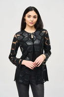 Laser-Cut Mesh Jacket - Black/black