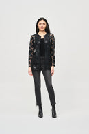 Laser-Cut Mesh Jacket - Black/black
