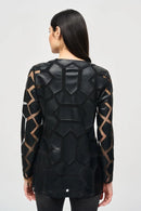 Laser-Cut Mesh Jacket - Black/black