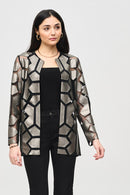 Laser-Cut Mesh Jacket - Gunmetal/black