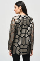 Laser-Cut Mesh Jacket - Gunmetal/black