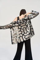 Laser-Cut Mesh Jacket - Gunmetal/black