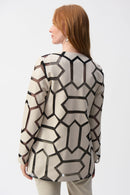 Laser-Cut Mesh Jacket - Moonstone/black