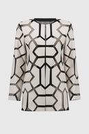 Laser-Cut Mesh Jacket - Moonstone/black