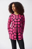 Laser-Cut Mesh Jacket - Geranium/black