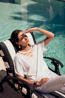 Cutout Neckline Jumper - Vanilla