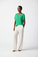 Cutout Neckline Jumper - Island Green