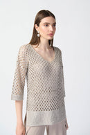 Sequins Open Stitch Jumpe - Champagne
