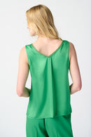 Gold Chain Satin Cami - Island Green