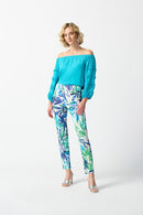 Tropical Print Trouser - Vanilla Multi