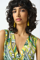 Paisley S/less Flared Top - Vanilla Multi