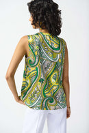 Paisley S/less Flared Top - Vanilla Multi