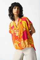 Tropical Print Boxy Top - Pink Multi