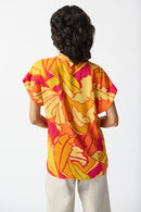 Tropical Print Boxy Top - Pink Multi