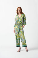 Paisley Front Tie Top - Vanilla Multi