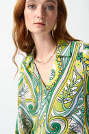 Paisley Front Tie Top - Vanilla Multi