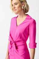 Joseph Ribkoff Lux Twill Sheath Dress - Ultra Pink