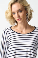 Flared Striped Top - Vanilla/midnight Blue