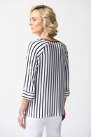 Flared Striped Top - Vanilla/midnight Blue