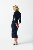 Stripe Combo Shirt Dress - Vanilla/midnight Blue