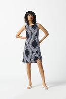 Geometric A-Line Dress - Black/vanilla